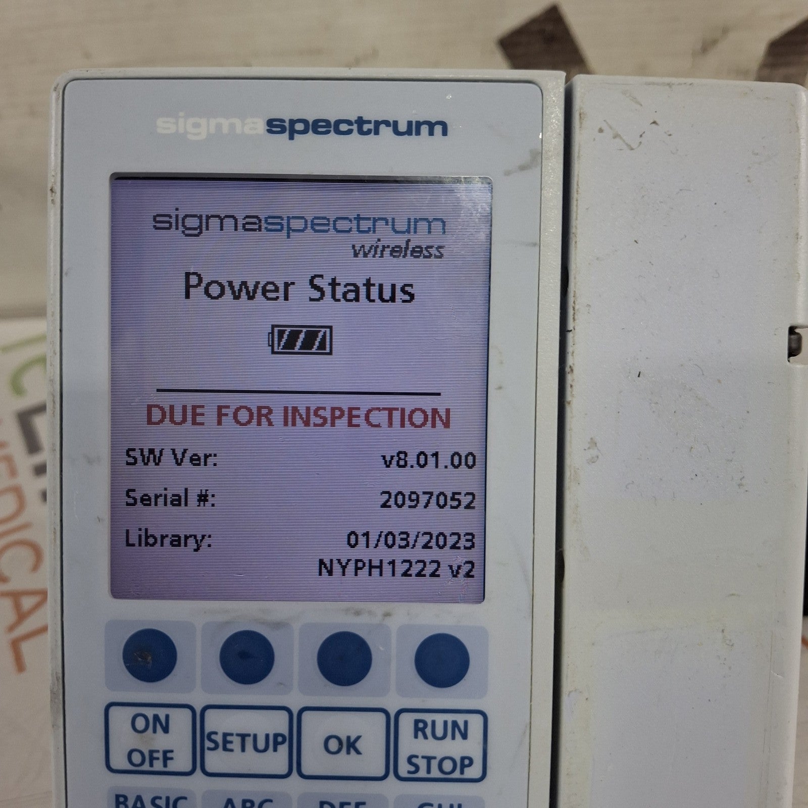 Baxter Sigma Spectrum 8.01.00 w/o Battery Infusion Pump