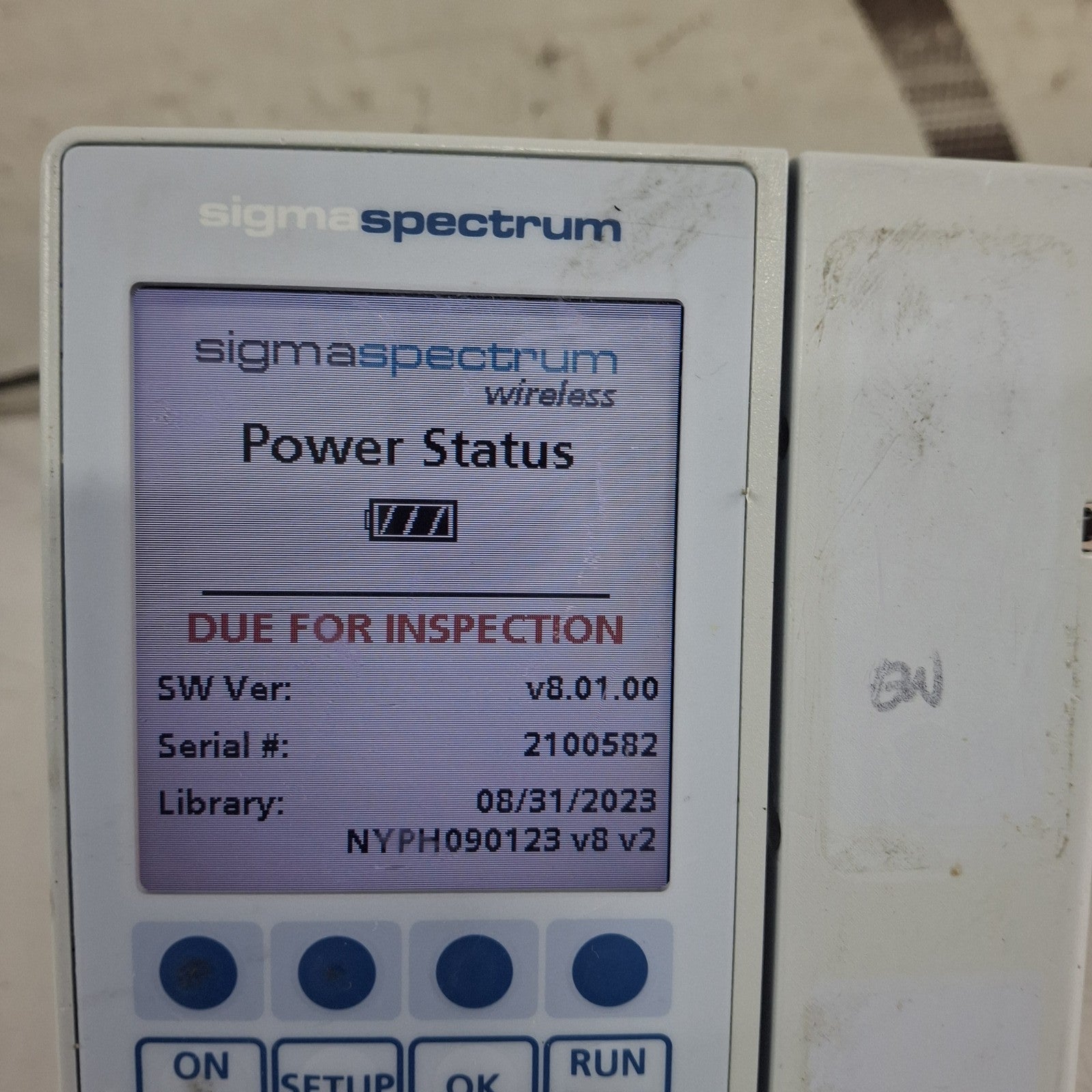 Baxter Sigma Spectrum 8.01.00 w/o Battery Infusion Pump