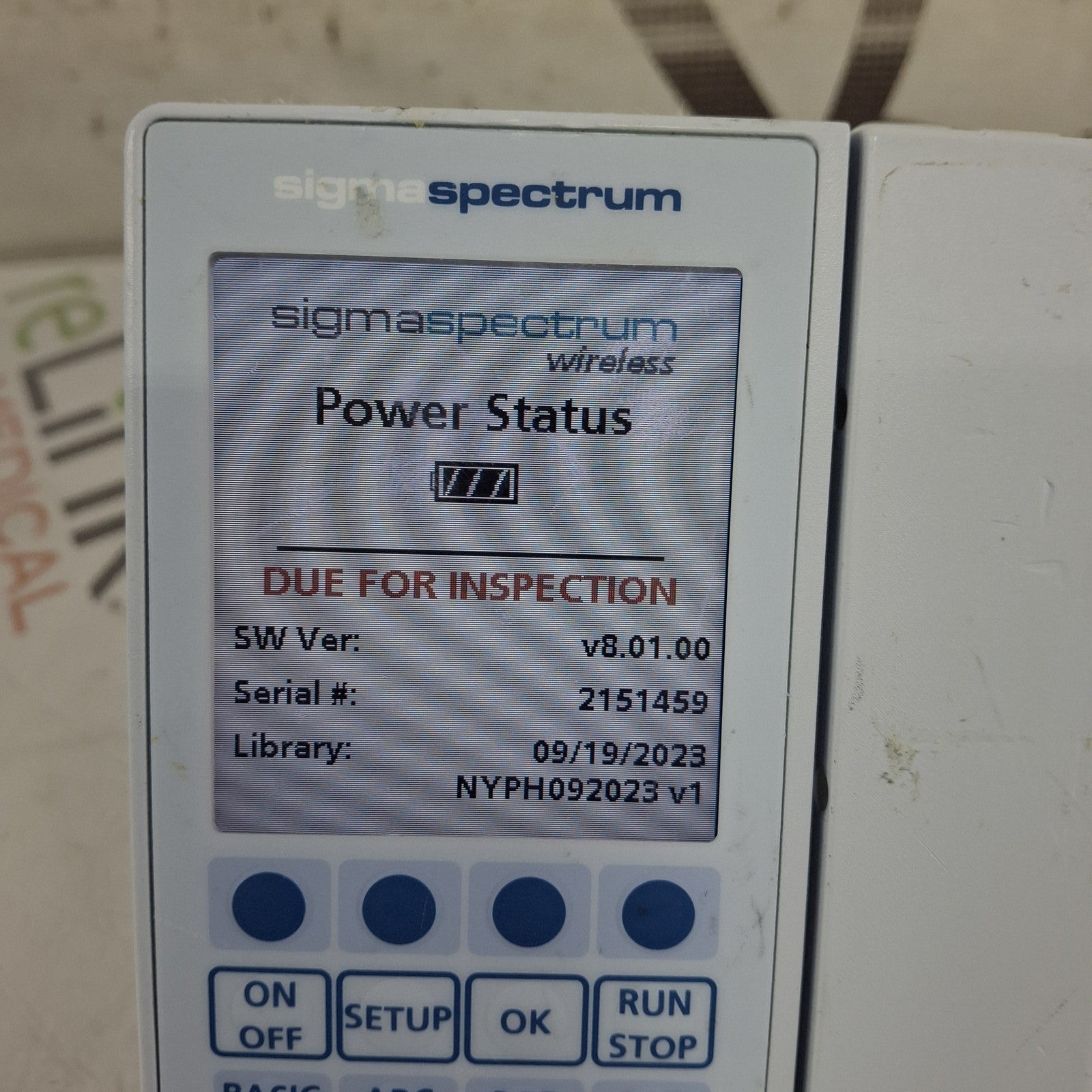 Baxter Sigma Spectrum 8.01.00 w/o Battery Infusion Pump