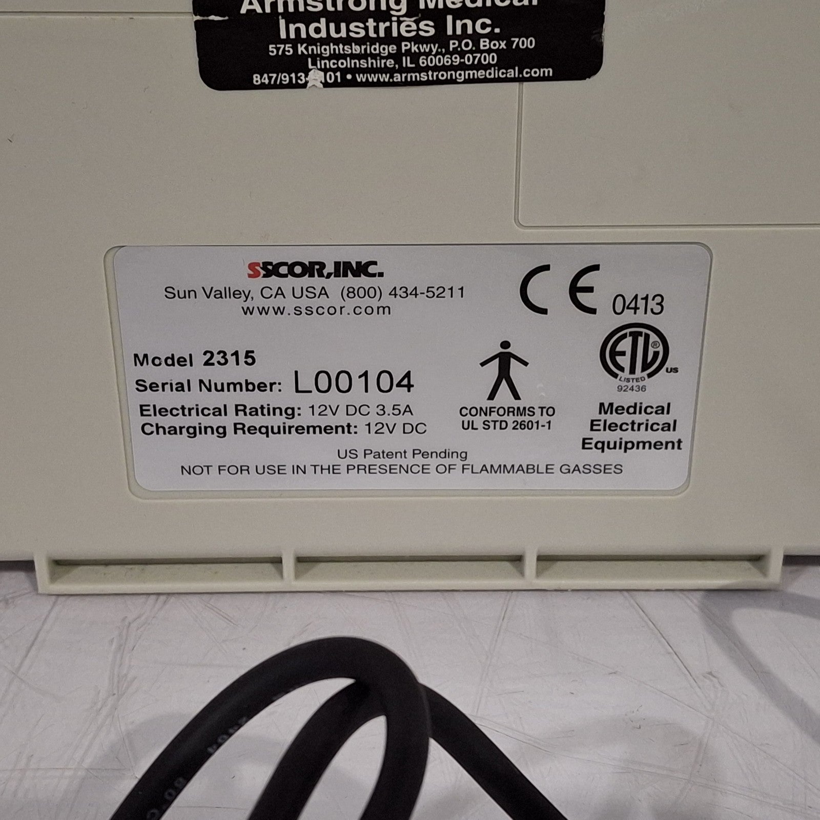 SSCOR, Inc. 2315 Pump suction