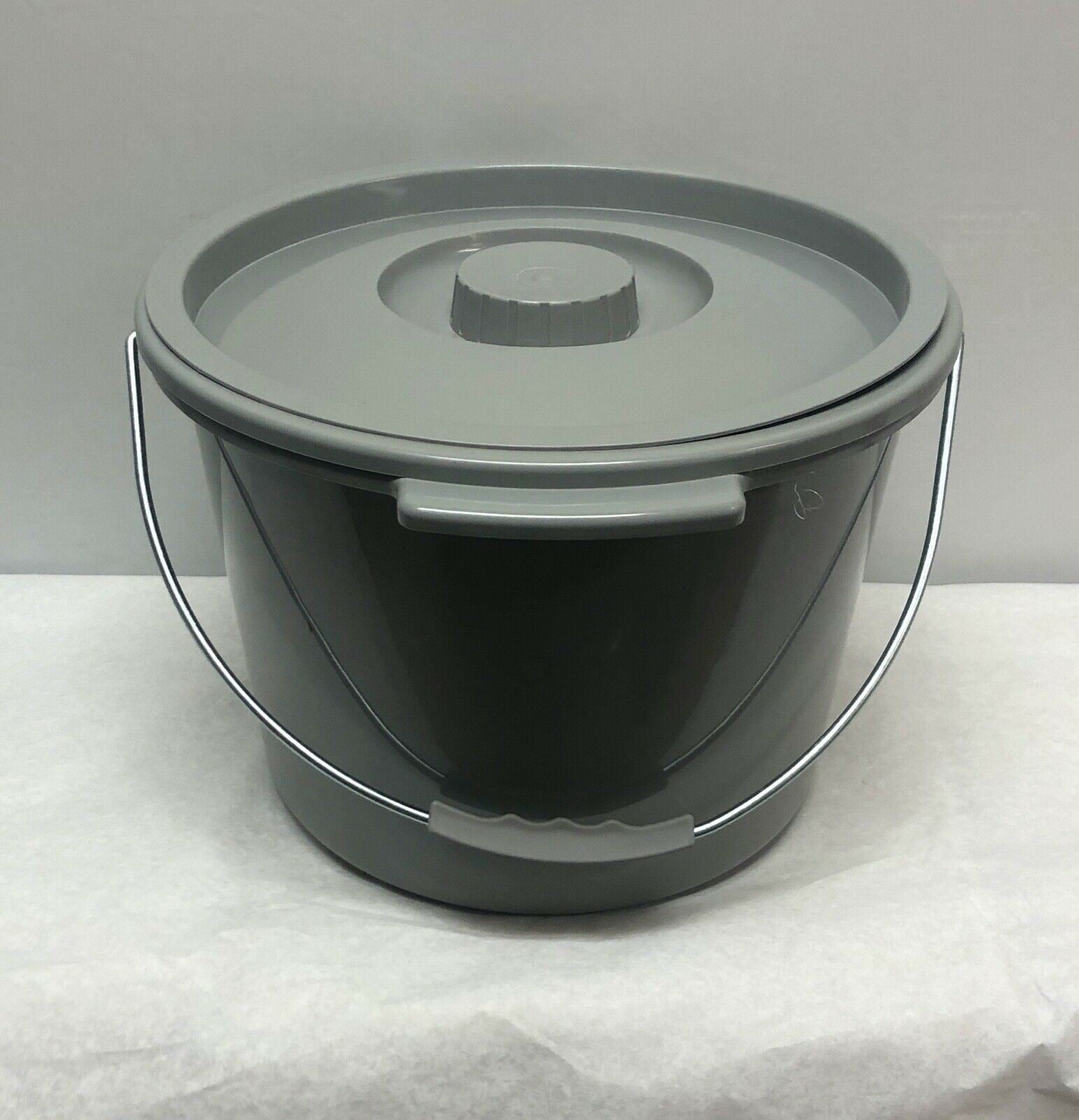 Gray Commode Pail with Lid, 4 Count | CEDESP-173 DIAGNOSTIC ULTRASOUND MACHINES FOR SALE
