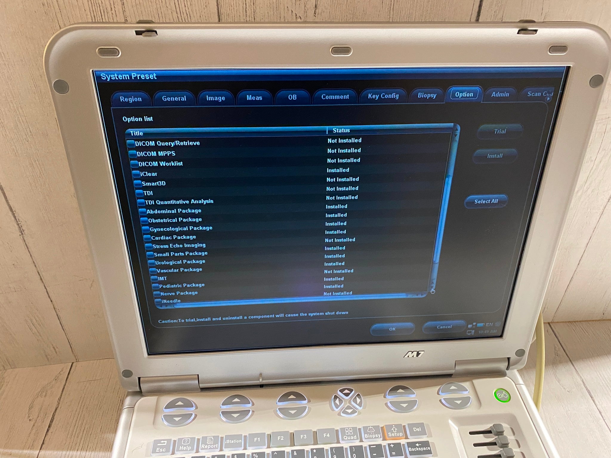 Advanced Cardiac Ultrasound Mindray M7 with one cardiac phased array probe DIAGNOSTIC ULTRASOUND MACHINES FOR SALE