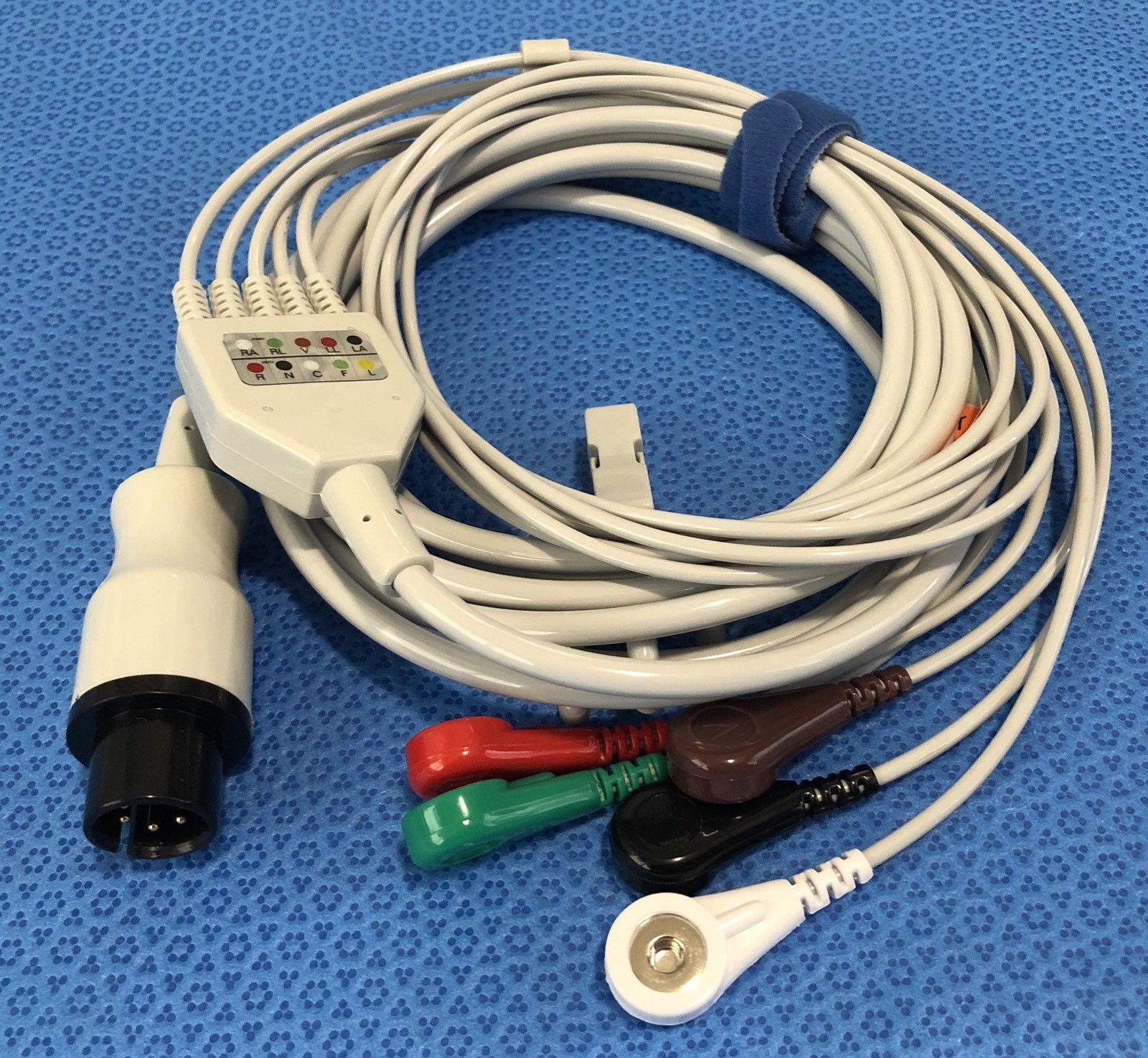ECG EKG Cable 6 Pin 5 Leads Snap AHA - Same Day Shipping - US Located DIAGNOSTIC ULTRASOUND MACHINES FOR SALE