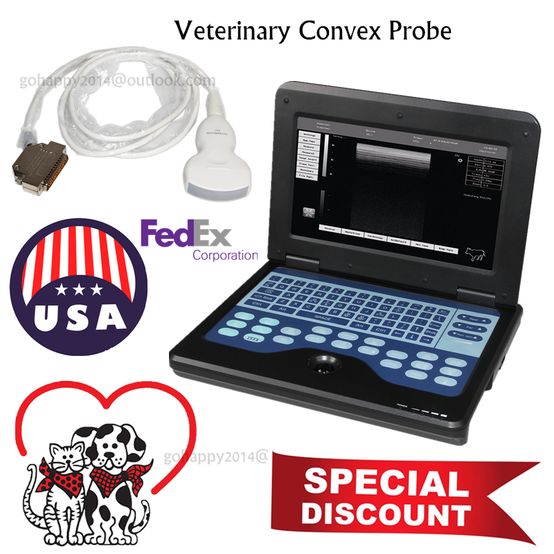 USA Veterinary Laptop Ultrasound Scanner Machine vet Convex Probe ultrasonic 790996133775 DIAGNOSTIC ULTRASOUND MACHINES FOR SALE