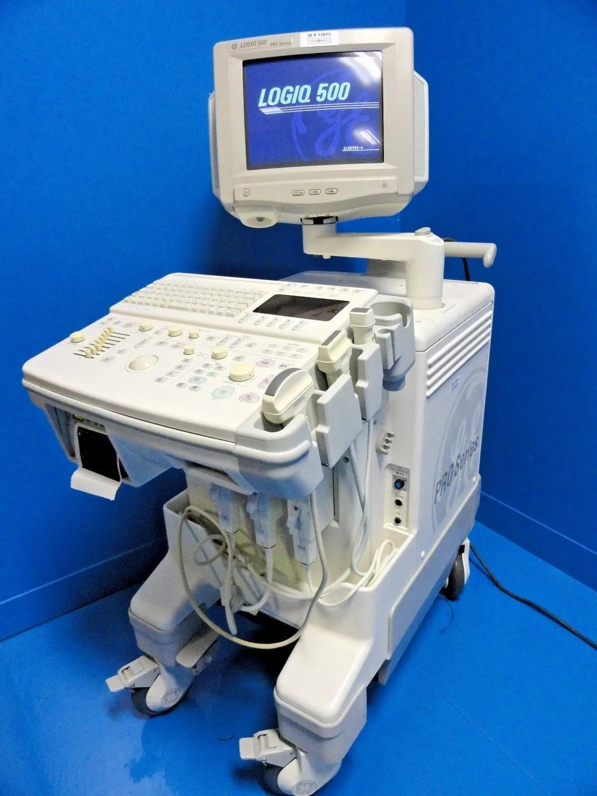 GE Logiq 500 Pro Series Ultrasound W/ C358, S222, LA39 Probes & Printer ~ 13875 DIAGNOSTIC ULTRASOUND MACHINES FOR SALE
