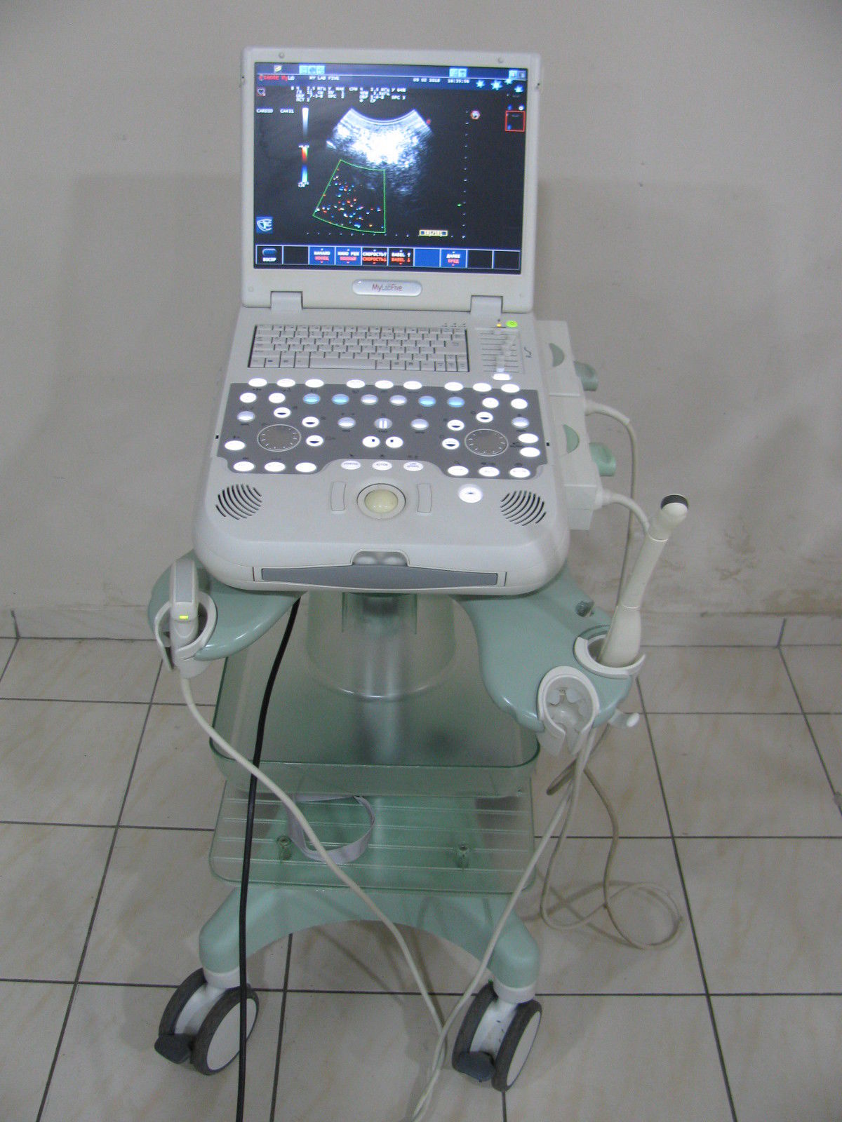 Esaote MyLabFive Ultrasound machine with cart and two probes(convex+vaginal) DIAGNOSTIC ULTRASOUND MACHINES FOR SALE