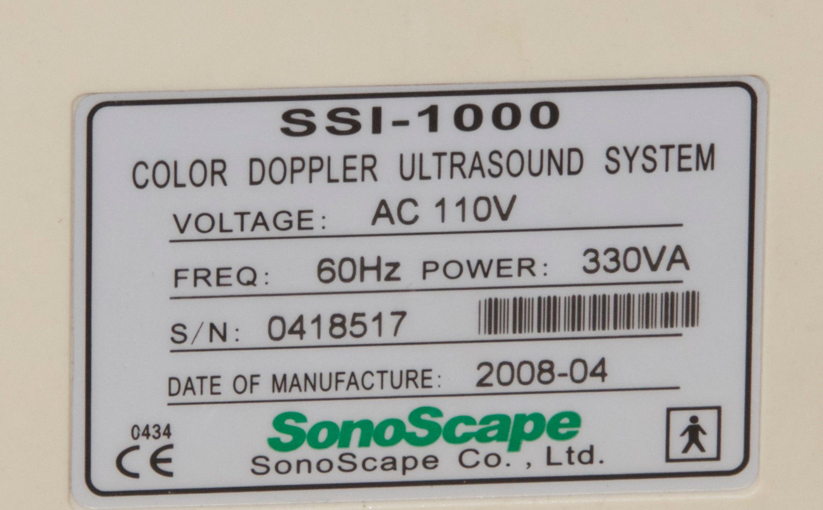 SonoScape SSI-1000 Ultrasound (R16) DIAGNOSTIC ULTRASOUND MACHINES FOR SALE