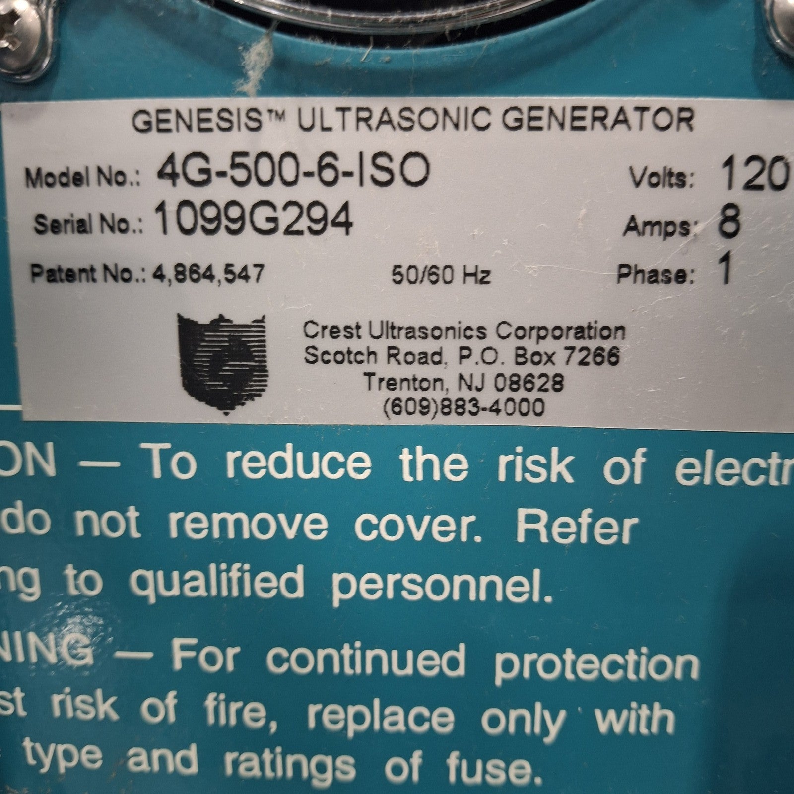 Crest Ultrasonics Genesis Ultrasonic Generator