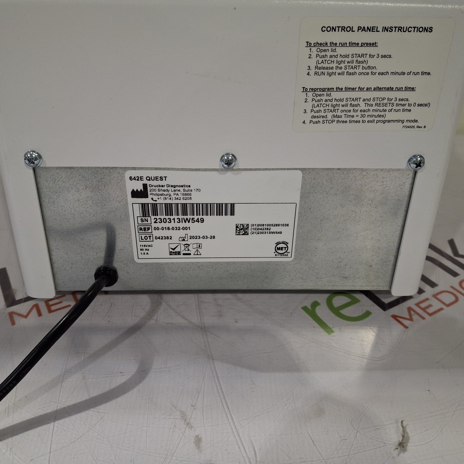 Drucker Diagnostics 642E Centrifuge