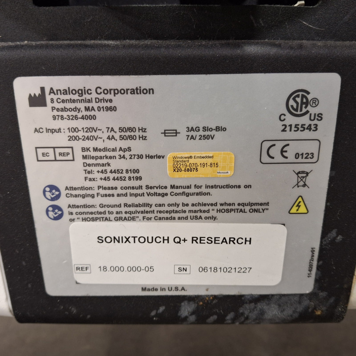 B-K Medical Ultrasonix Sonix Touch Q+ Ultrasound