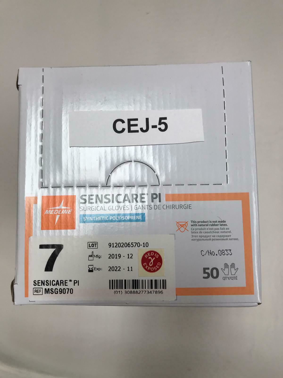 Medline Sensicare PI Surgical Gloves MSG9070 7 - 50 Count in Box  | CEJ-5 DIAGNOSTIC ULTRASOUND MACHINES FOR SALE