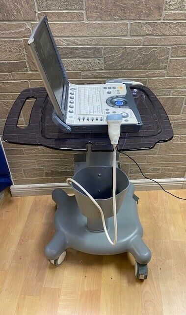 GE LogiQ E portable ultrasound with cardiac phased array probe cart-Warranty DIAGNOSTIC ULTRASOUND MACHINES FOR SALE