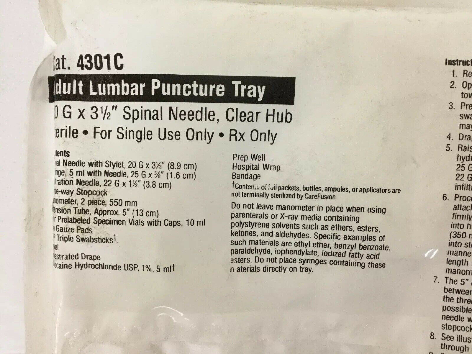 Adult Lumbar Puncture Tray (81KMD) DIAGNOSTIC ULTRASOUND MACHINES FOR SALE