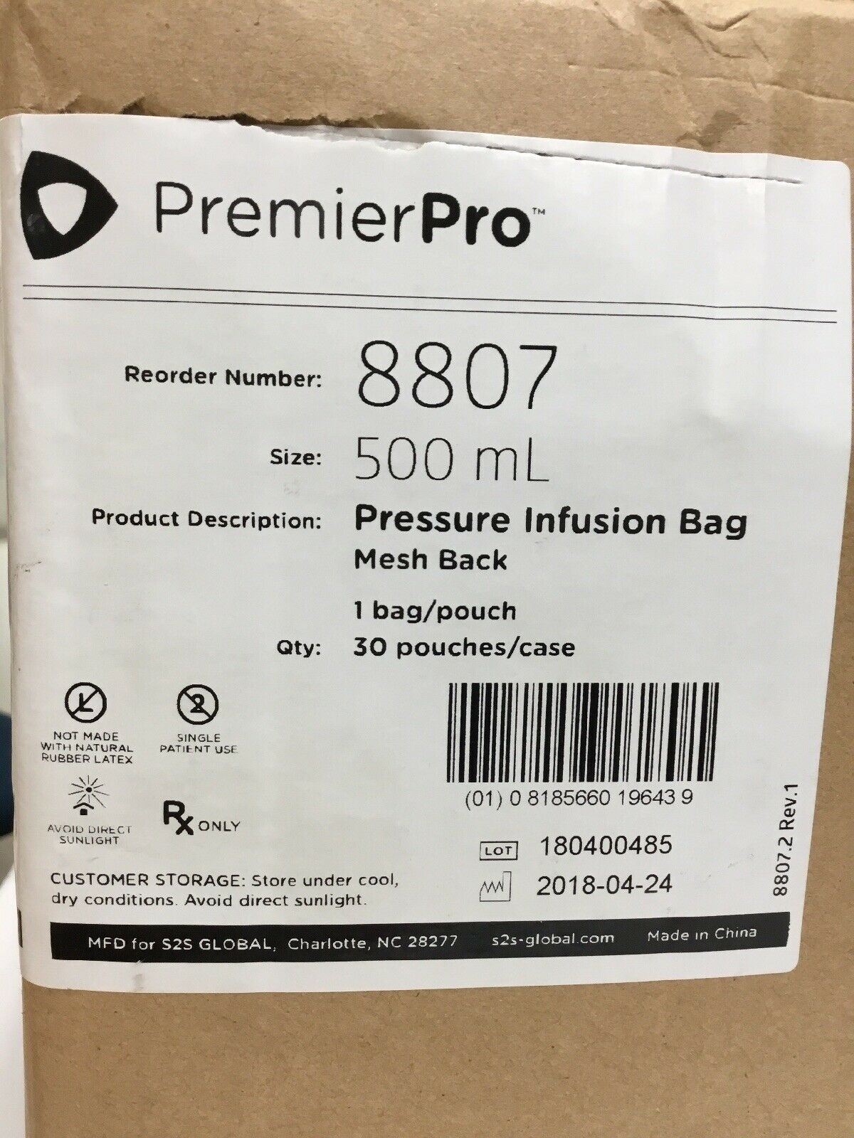 PREMIER PRO 8807 Pressure Infusion Bag Mesh Back (161KMD) DIAGNOSTIC ULTRASOUND MACHINES FOR SALE