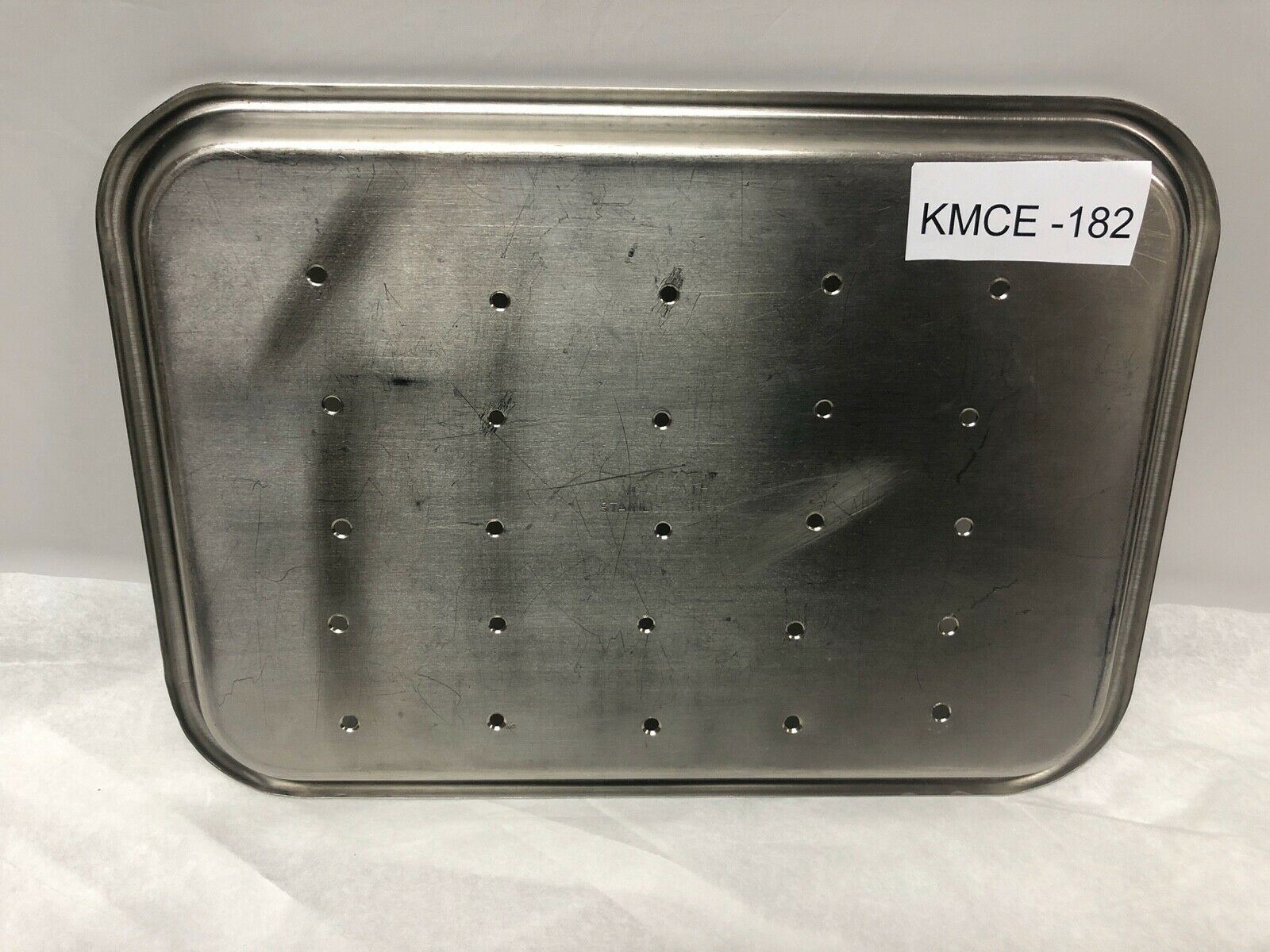 Vollrath Stainless Steel Surgical 12" Tray 8013 with Holes | KMCE-182 DIAGNOSTIC ULTRASOUND MACHINES FOR SALE