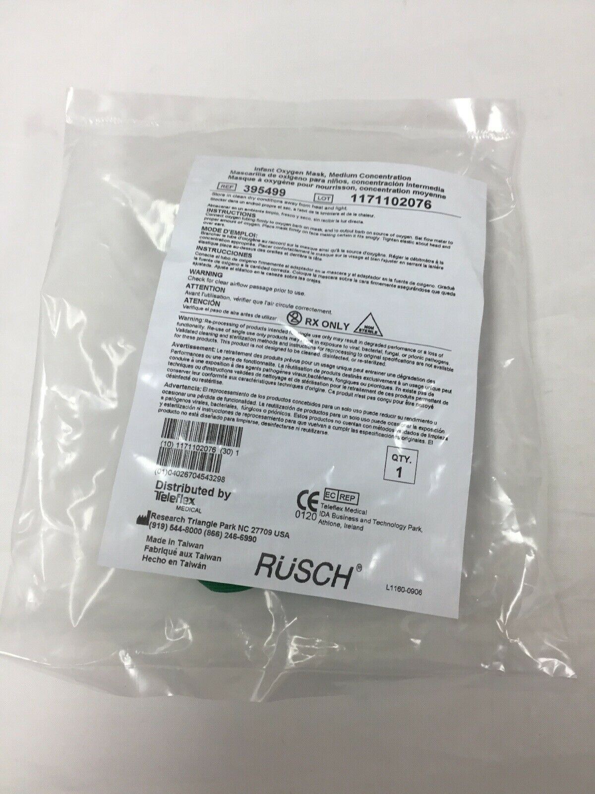 Rusch Infant Oxygen Mask, Medium Concentration Ref 395499, Lot of 50 (109KM) DIAGNOSTIC ULTRASOUND MACHINES FOR SALE