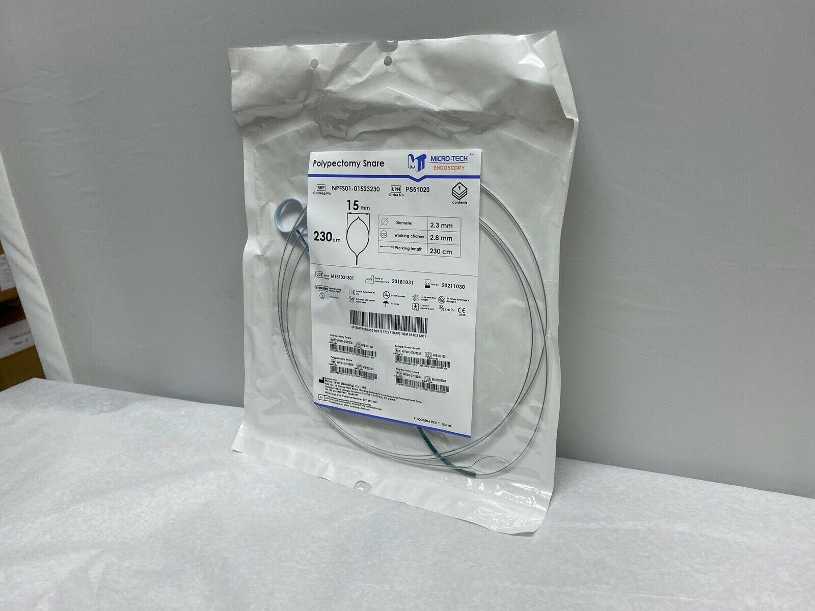 Micro-Tech Endoscopy Polypectomy Snare 15mm NPFS01-01523230 | CEDESP-127 DIAGNOSTIC ULTRASOUND MACHINES FOR SALE