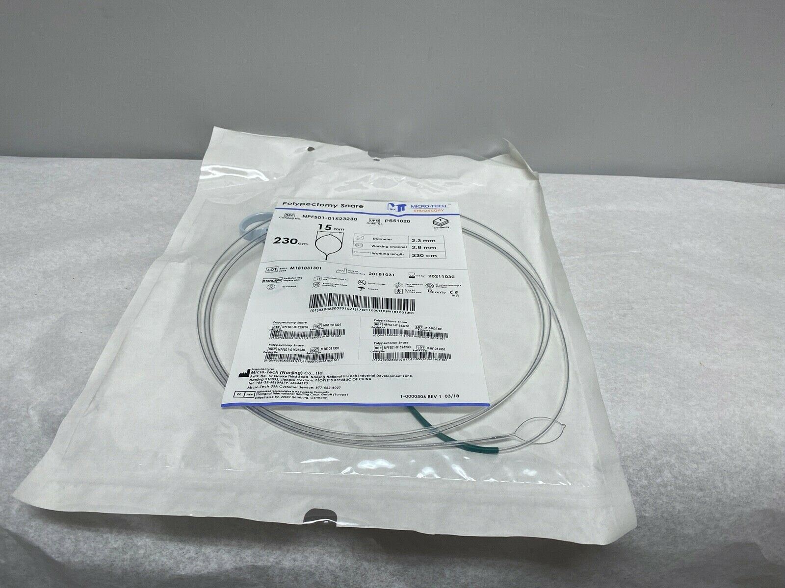 Micro-Tech Endoscopy Polypectomy Snare 15mm NPFS01-01523230 | CEDESP-127 DIAGNOSTIC ULTRASOUND MACHINES FOR SALE