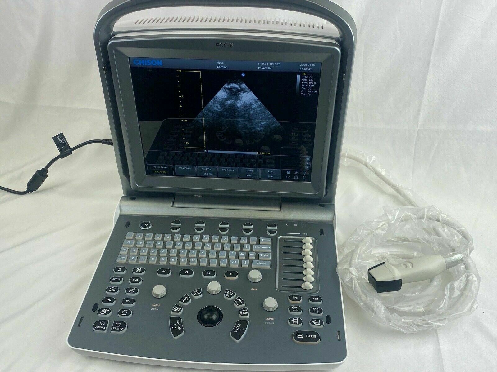 Chison ECO6 Portable  Color doppler Ultrasound with CW and phase array probe P3E DIAGNOSTIC ULTRASOUND MACHINES FOR SALE