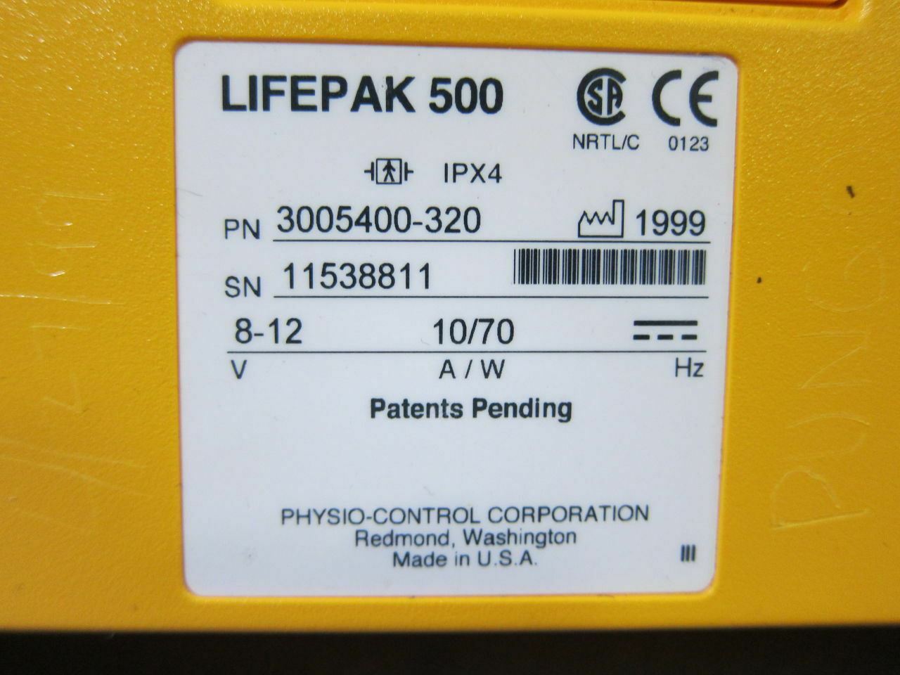 Medtronic Physio-Control 3005400-320 Lifepak 500 AED w/ Carrying Case (639DM) DIAGNOSTIC ULTRASOUND MACHINES FOR SALE