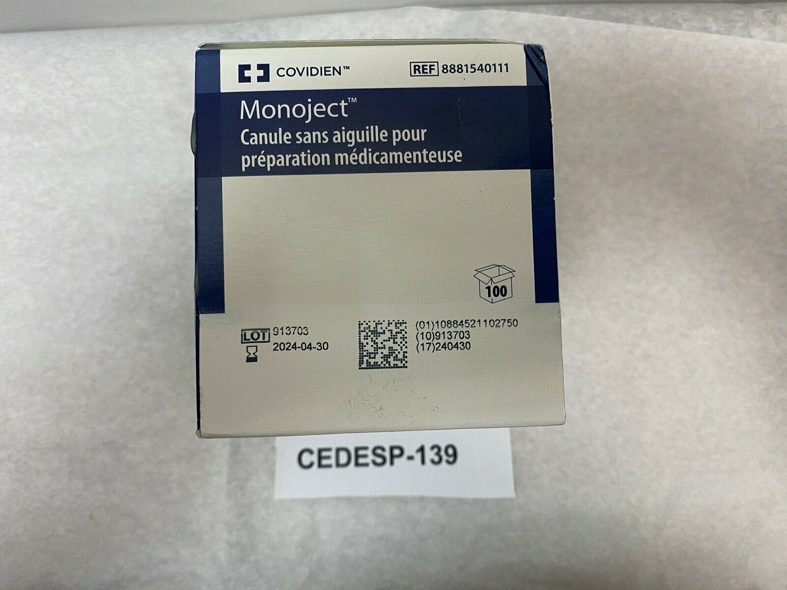 Covidien Monoject Needleless Med Prep Cannula | CEDESP-139 DIAGNOSTIC ULTRASOUND MACHINES FOR SALE