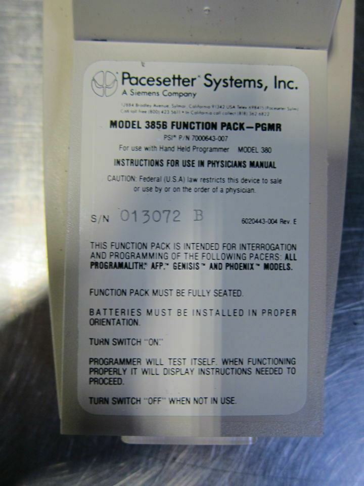 Pacesetter Systems 380 Handheld Programmer (DMS12) DIAGNOSTIC ULTRASOUND MACHINES FOR SALE