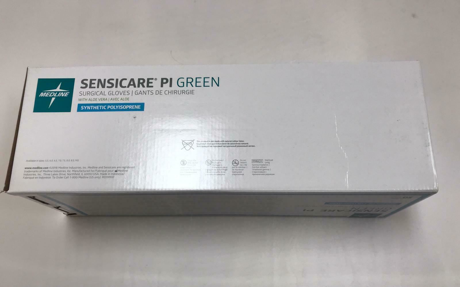 Medline Sensicare PI Green Surgical Gloves MSG9280 8 - 50 Count in Box  | CEJ-4 DIAGNOSTIC ULTRASOUND MACHINES FOR SALE