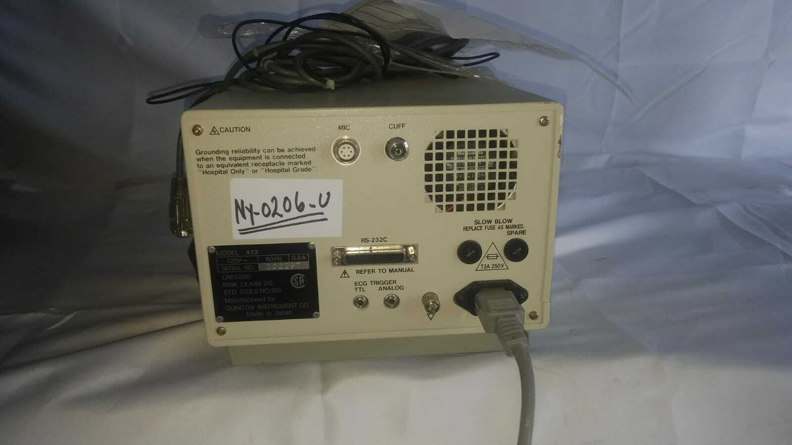 Quinton Vital Signs Monitor w/ Analog + Computer Cables Model 412 (NY206U) DIAGNOSTIC ULTRASOUND MACHINES FOR SALE