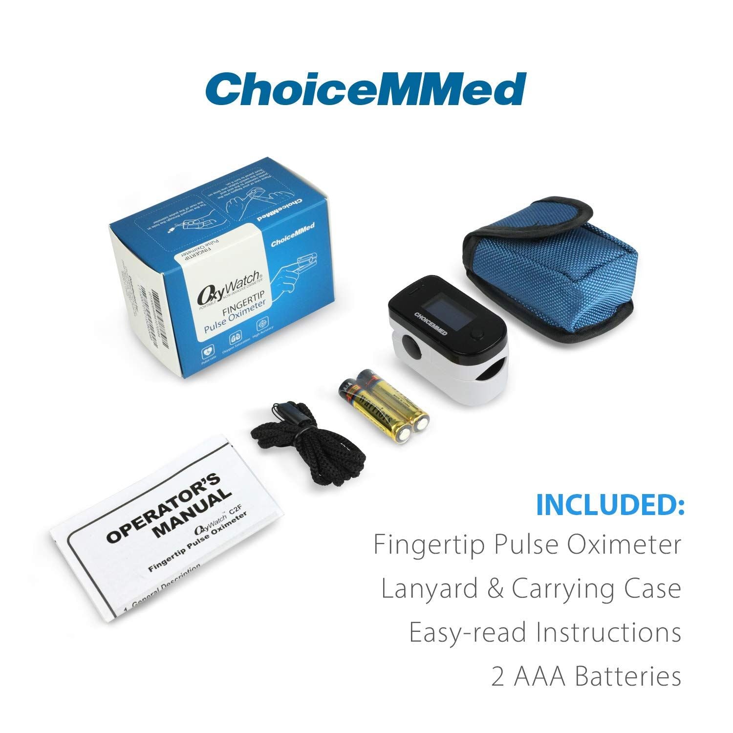 CHOICEMMED Black Dual Color OLED Finger Pulse Oximeter - Blood Oxygen Saturation DIAGNOSTIC ULTRASOUND MACHINES FOR SALE