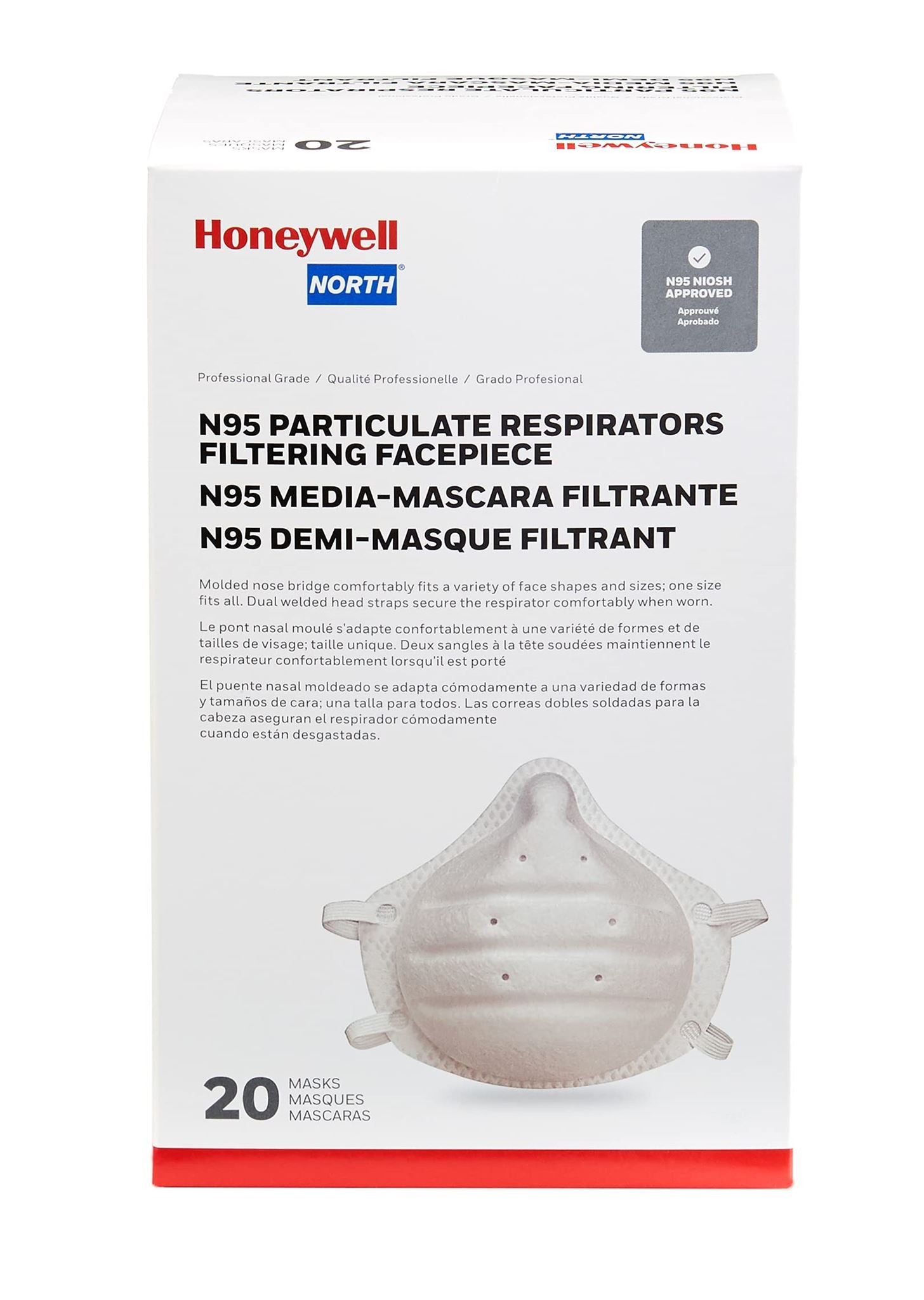 Honeywell NIOSH Approved Cup Style N95 Respirator, 20-pack (RWS-54050) DIAGNOSTIC ULTRASOUND MACHINES FOR SALE