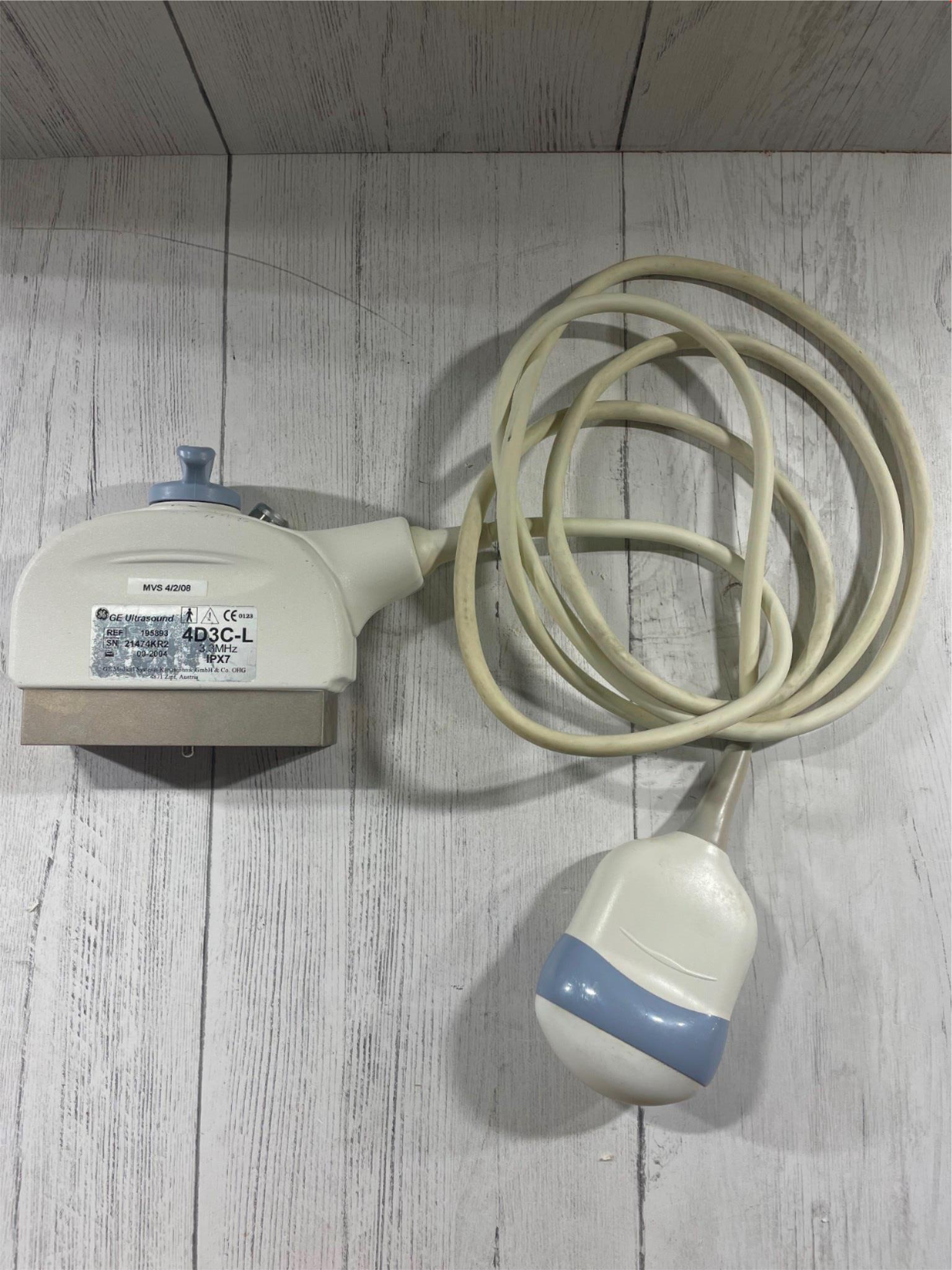 GE Healthcare 4D3C-L Ultrasound Probe REF:195893 SN:21474KR2 DIAGNOSTIC ULTRASOUND MACHINES FOR SALE