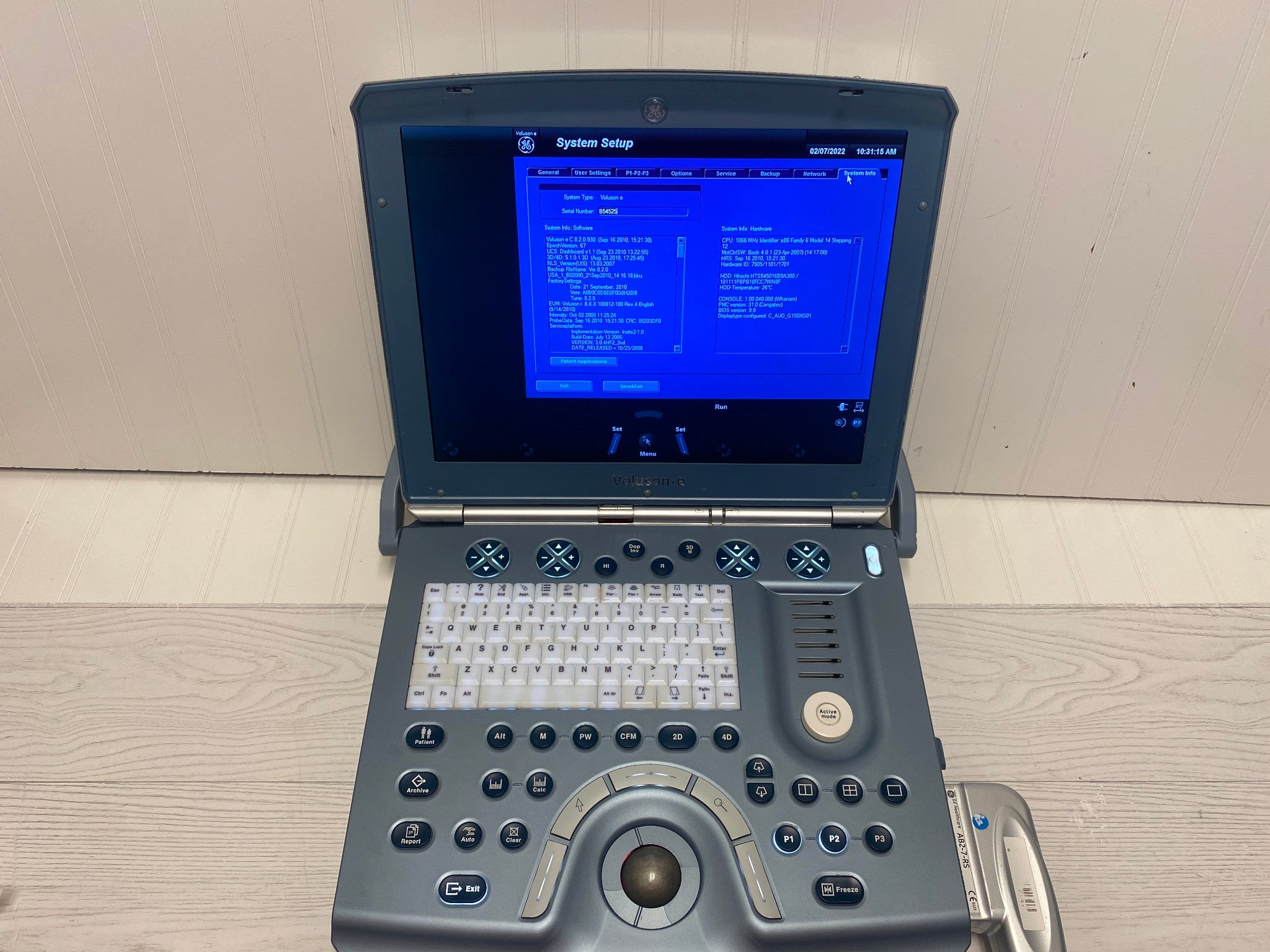 GE VOLUSON E PORTABLE ULTRASOUND MACHINE WITH 1 PROBE (AB2-7-RS) DIAGNOSTIC ULTRASOUND MACHINES FOR SALE