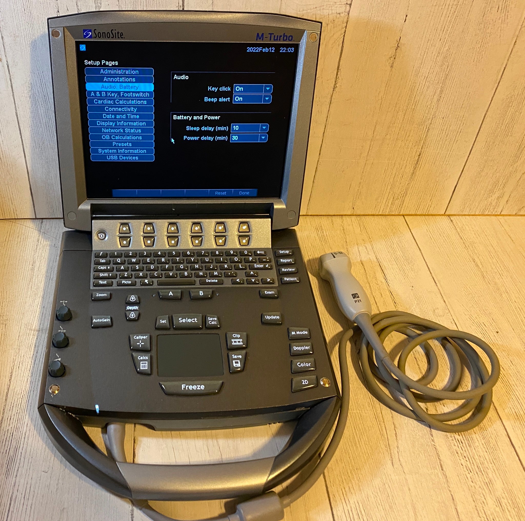 Sonosite M-Turbo Portable Ultrasound 2010 with Phased Array Probe P21 DIAGNOSTIC ULTRASOUND MACHINES FOR SALE