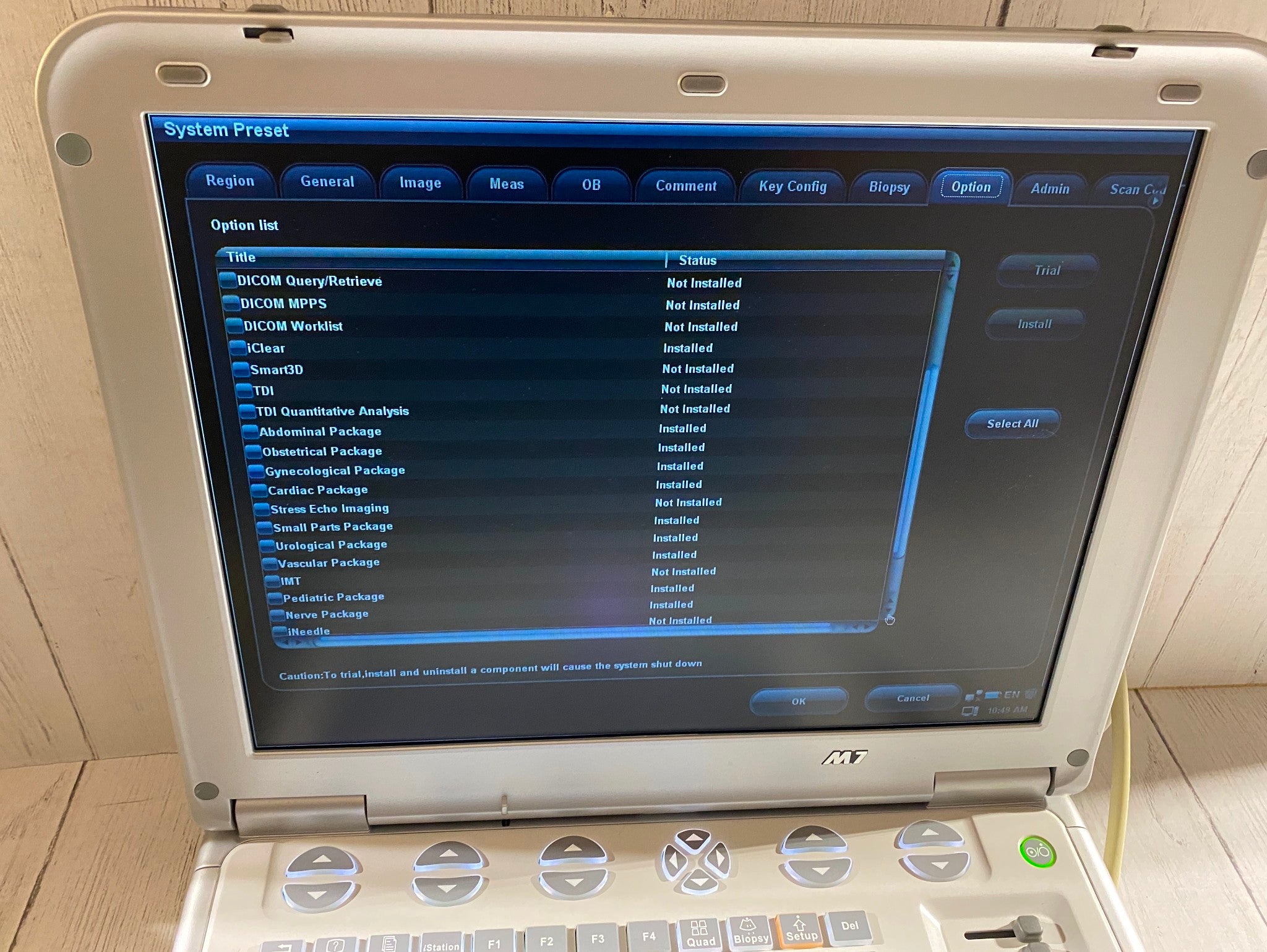 Advanced Cardiac Ultrasound Mindray M7 with one  cardiac phased array probe DIAGNOSTIC ULTRASOUND MACHINES FOR SALE