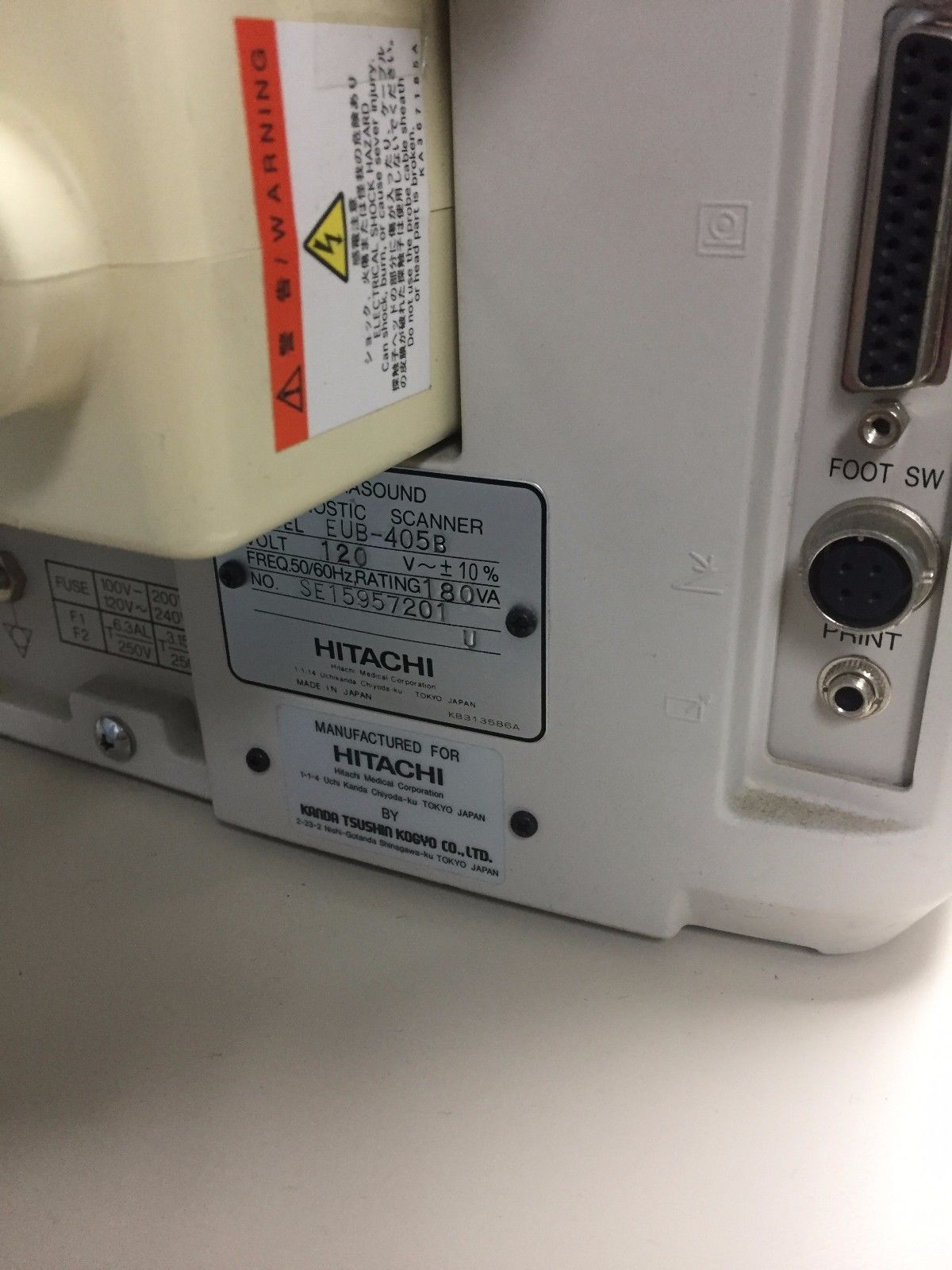 Hitachi EUB-405 Plus Ultrasound / 2 probes / 2 transducer port / printer DIAGNOSTIC ULTRASOUND MACHINES FOR SALE