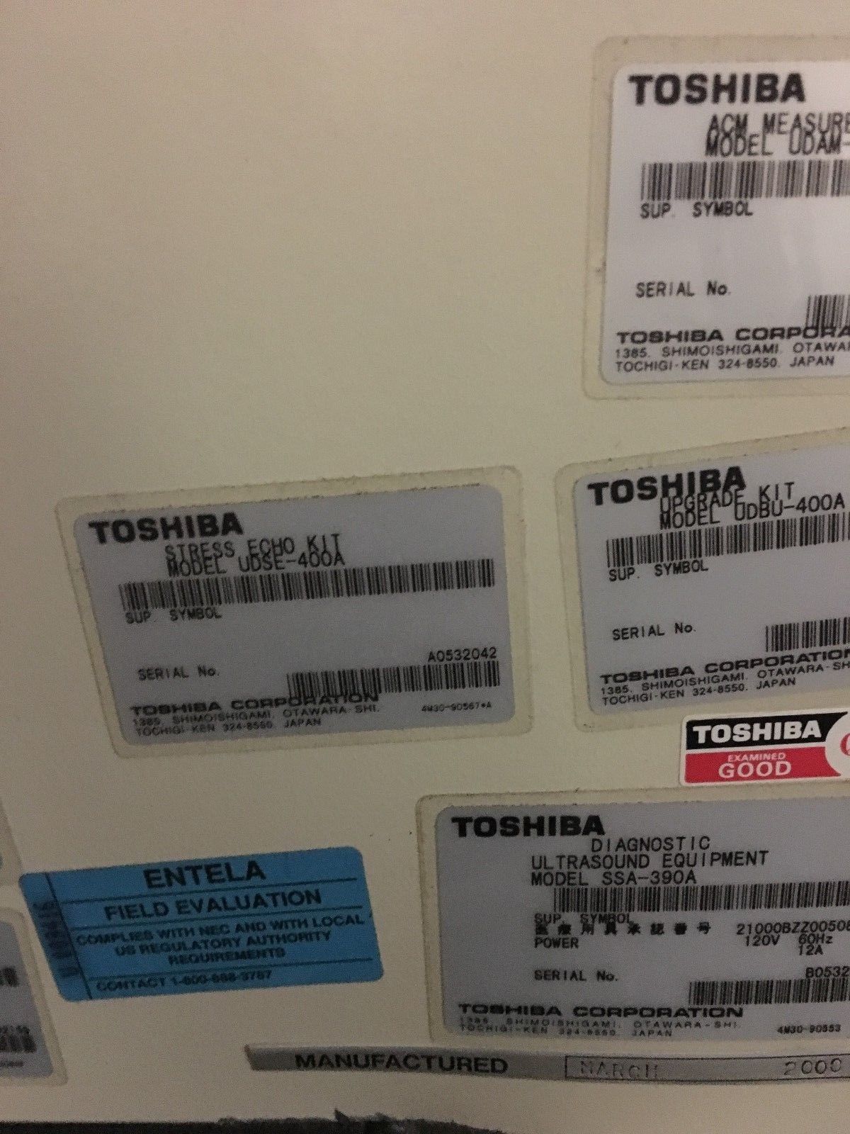 Lot of 2 TOSHIBA PowerVision 8000 ULTRASOUND and TOSHIBA PowerVision DIAGNOSTIC ULTRASOUND MACHINES FOR SALE