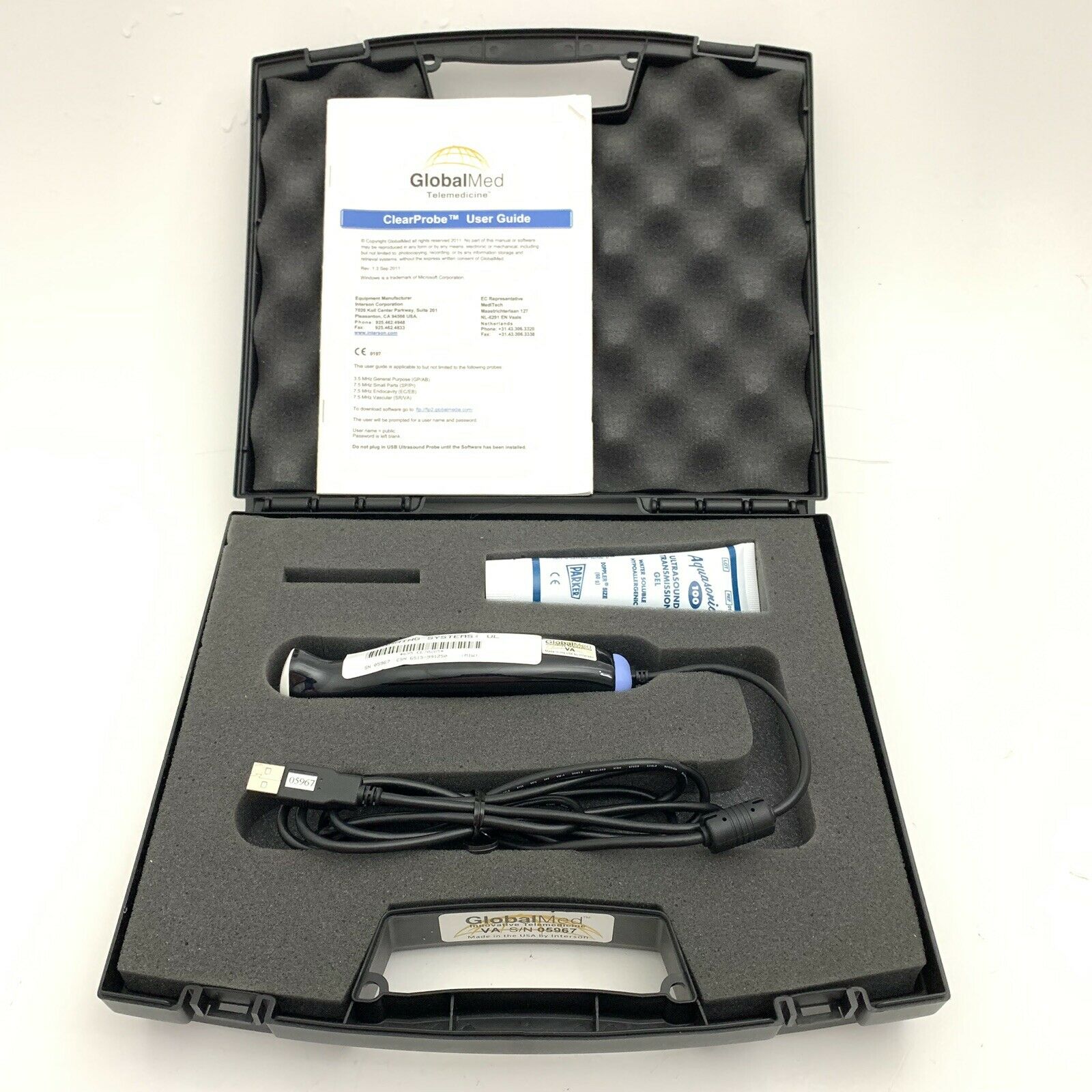 Globalmed Clearprobe USB 7.5 MHz Handheld Vascular Ultrasound Probe DIAGNOSTIC ULTRASOUND MACHINES FOR SALE