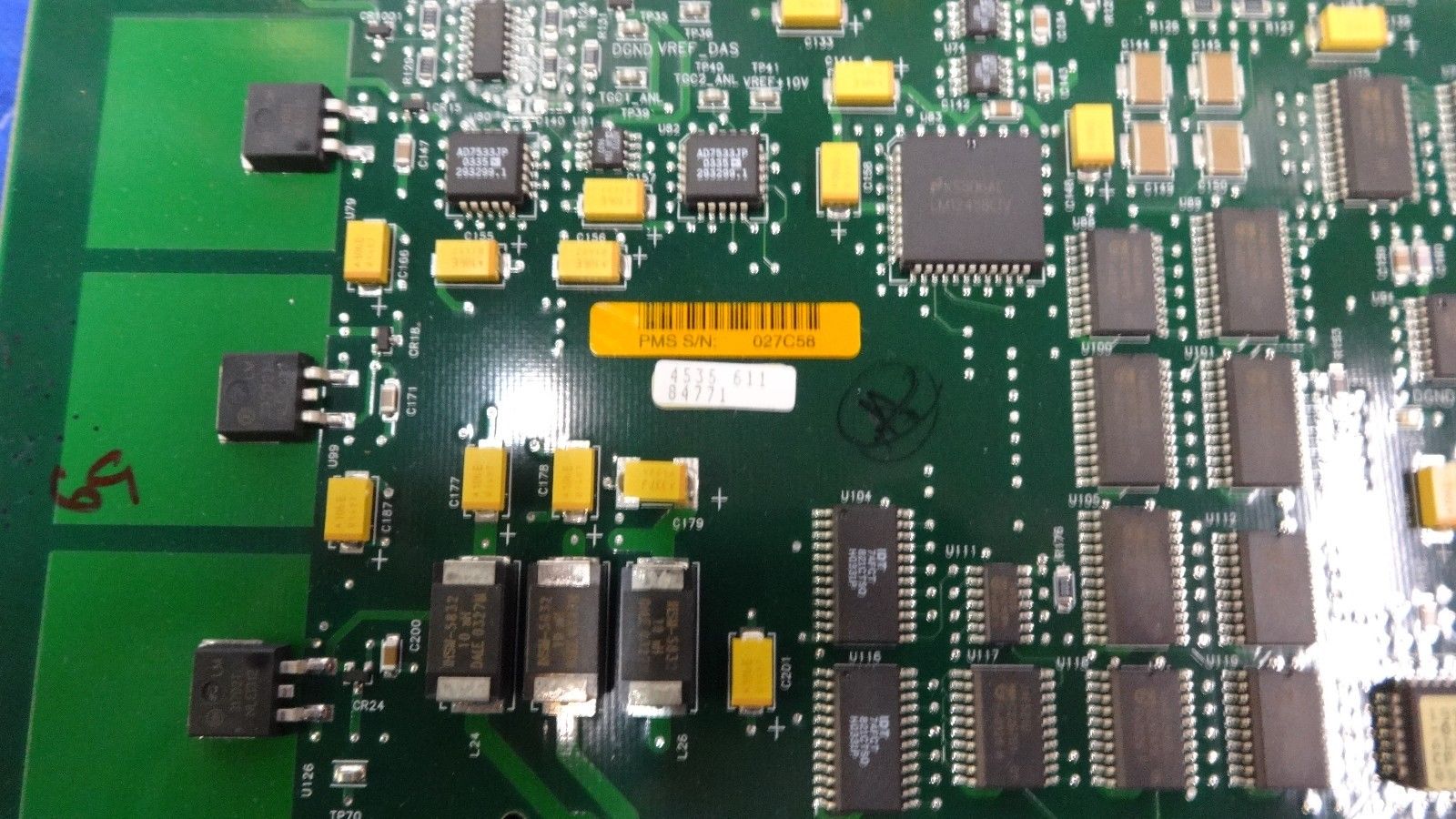 a close up of a printed circuit board