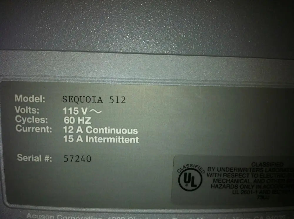 SIEMENS ACUSON ULTRASOUND SYSTEM SEQUOIA 512 MONITOR Very Good Condition 2510 DIAGNOSTIC ULTRASOUND MACHINES FOR SALE