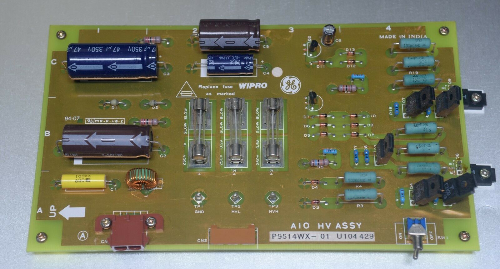 #P9514WX-01 GE RT3200 Ultrasound System Circuit Fuse Board U104429 AIO HV ASSY DIAGNOSTIC ULTRASOUND MACHINES FOR SALE