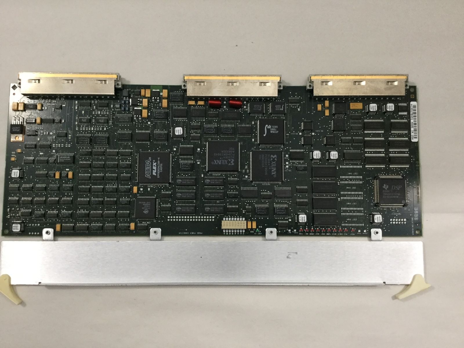 a close up of a computer board with many components