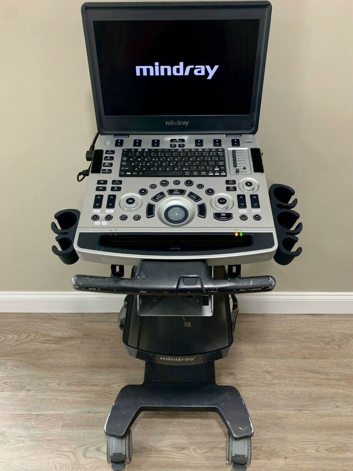 Mindray M9 Ultrasound with Trolley and C5-1s Curved Array Probe Biomed Certified DIAGNOSTIC ULTRASOUND MACHINES FOR SALE