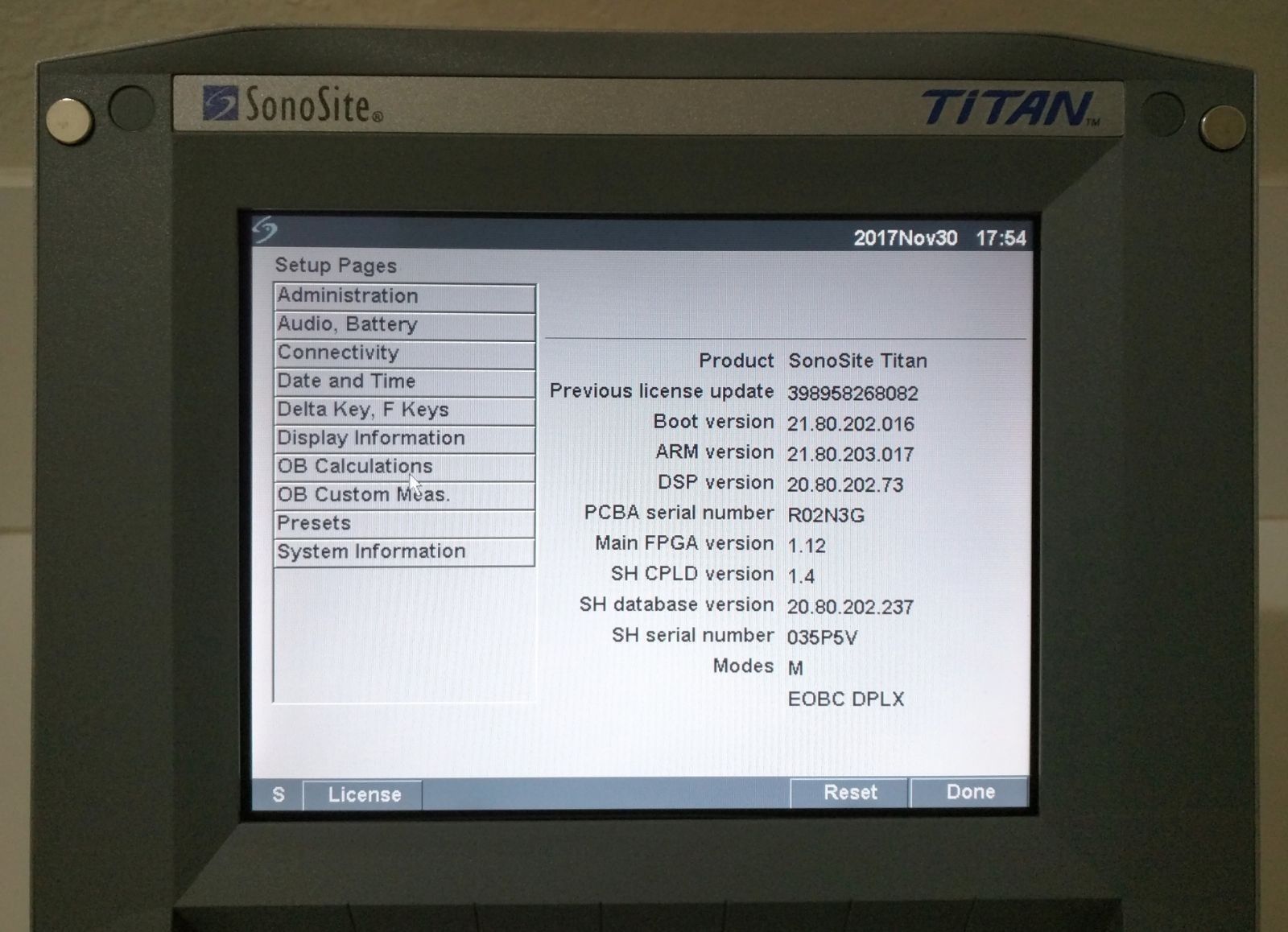 SONOSITE TITAN OB/GYN B/W W/2 PROBES 1-C60 CONVEX 1-ICT TRANSVAGINAL ULTRASOUND DIAGNOSTIC ULTRASOUND MACHINES FOR SALE