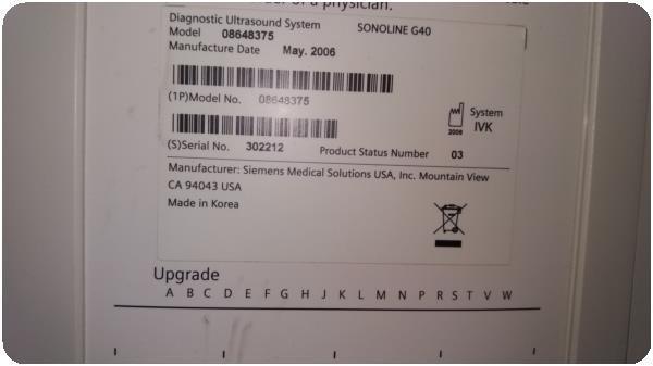 SIEMENS SONOLINE G40 ULTRASOUND IMAGING SYSTEM ! (161542) DIAGNOSTIC ULTRASOUND MACHINES FOR SALE