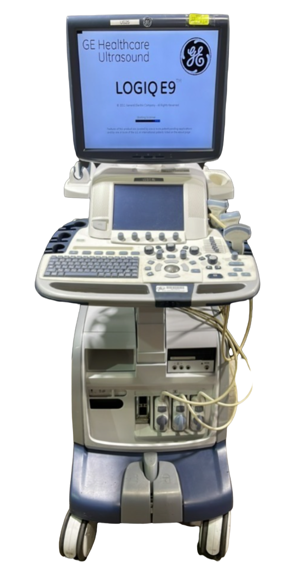 GE LOGIQ E9 ULTRASOUND MACHINE WITH 3 PROBES (REF ML6-15, 9L-D, C1-5) (2009) DIAGNOSTIC ULTRASOUND MACHINES FOR SALE